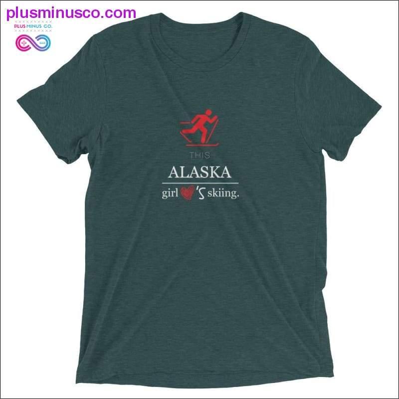 Alaska Girl love Skiing Short sleeve t-shirt at Plusminusco - plusminusco.com
