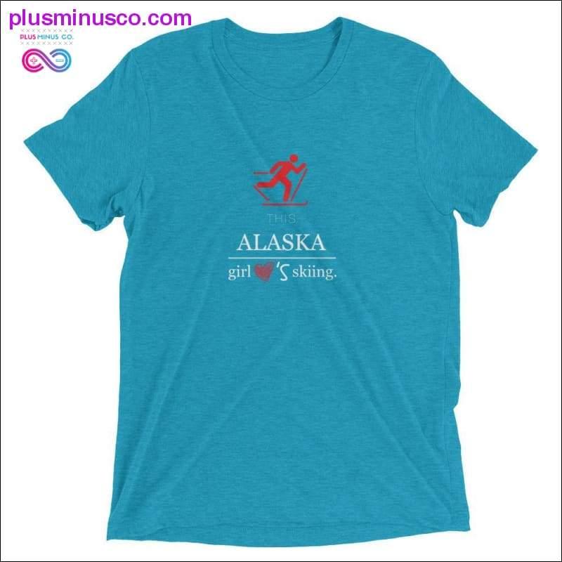 Alaska Girl love Skiing Short sleeve t-shirt at Plusminusco - plusminusco.com