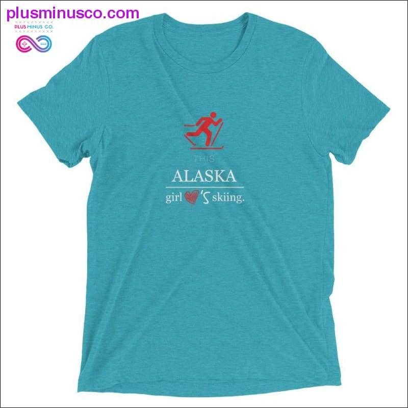 Alaska Girl love Skiing Short sleeve t-shirt at Plusminusco - plusminusco.com