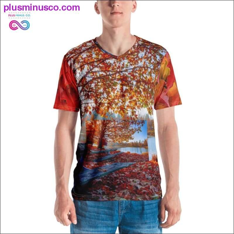 All over print, Fall autumn leaves, orange, scarlet, red, - plusminusco.com