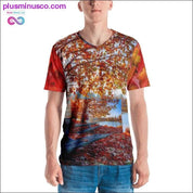 All over print, Fall autumn leaves, orange, scarlet, red, - plusminusco.com