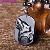 AlphaMan Black Obsidian Wolf Necklace || PlusMinusco.com - plusminusco.com
