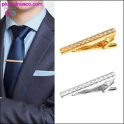 الفا مان مشبك ربطة عنق لون ذهبي/فضي للرجال - plusminusco.com