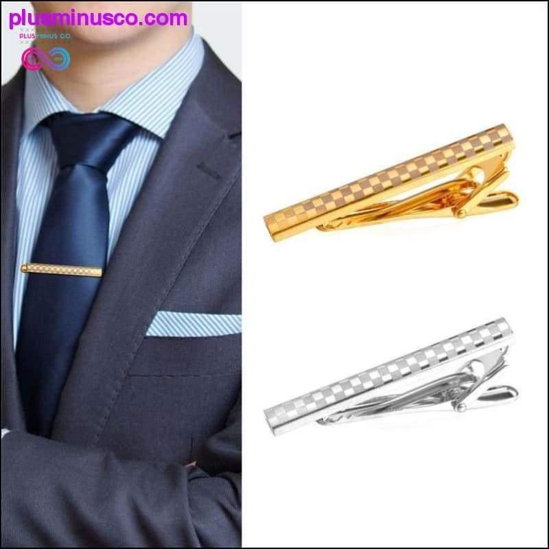 Sponka za kravato AlphaMan zlate/srebrne barve za moške - plusminusco.com