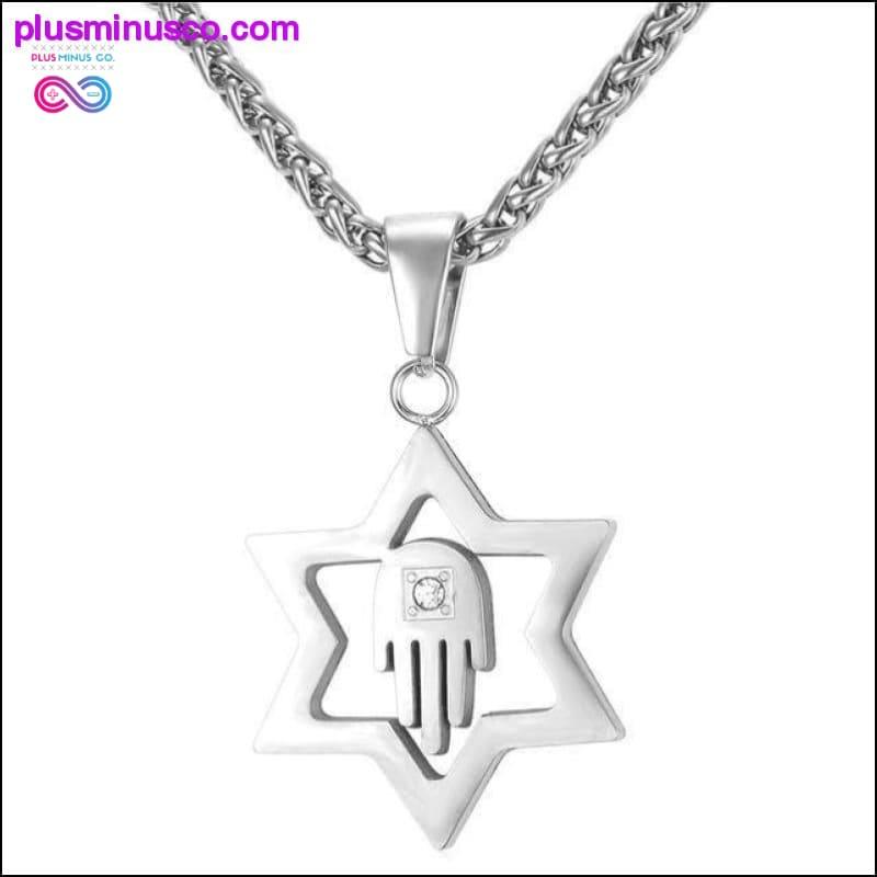 AlphaMan Davidova hviezda s Hamsa rukou Unisex náhrdelník - plusminusco.com