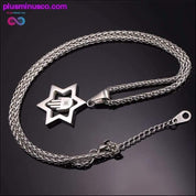 AlphaMan Davidova hviezda s Hamsa rukou Unisex náhrdelník - plusminusco.com