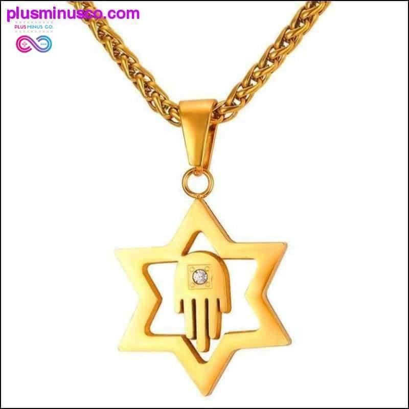 Ожерелье унисекс AlphaMan со звездой Давида и рукой Хамса - plusminusco.com