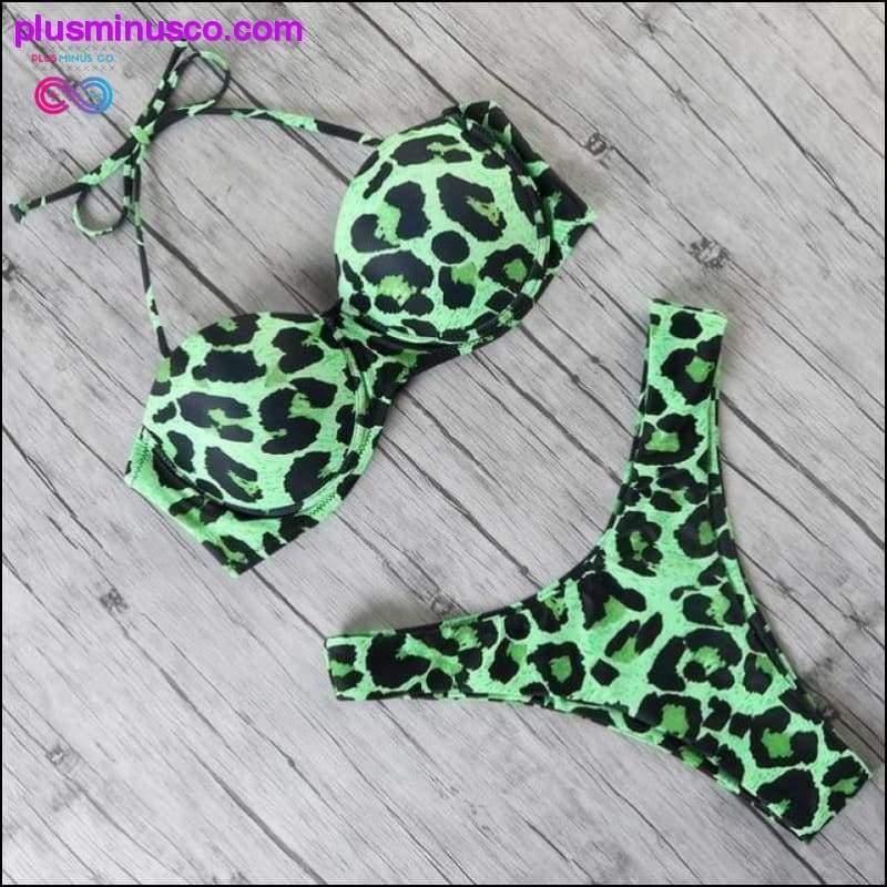 Animal Print Leopard Bikini Push Up Swimsuit Sexy Women - plusminusco.com