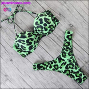 Animal Print Leopard Bikini Push Up badedrakt Sexy kvinner - plusminusco.com