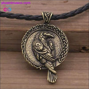 Antiquing Double sided Rune Norse Talisman Viking Raven - plusminusco.com