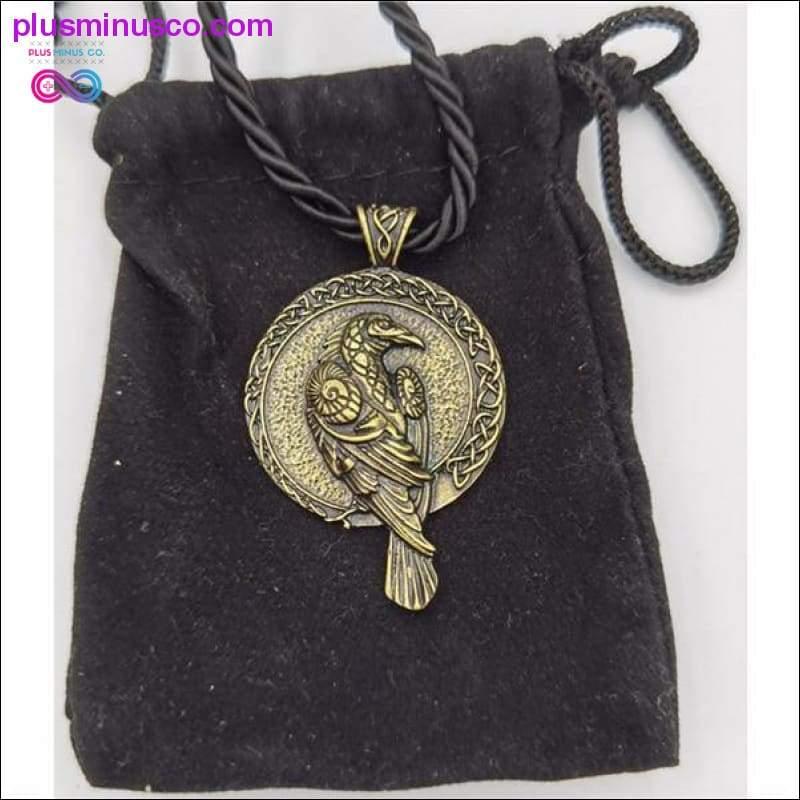 Antiquing Double sided Rune Norse Talisman Viking Raven - plusminusco.com