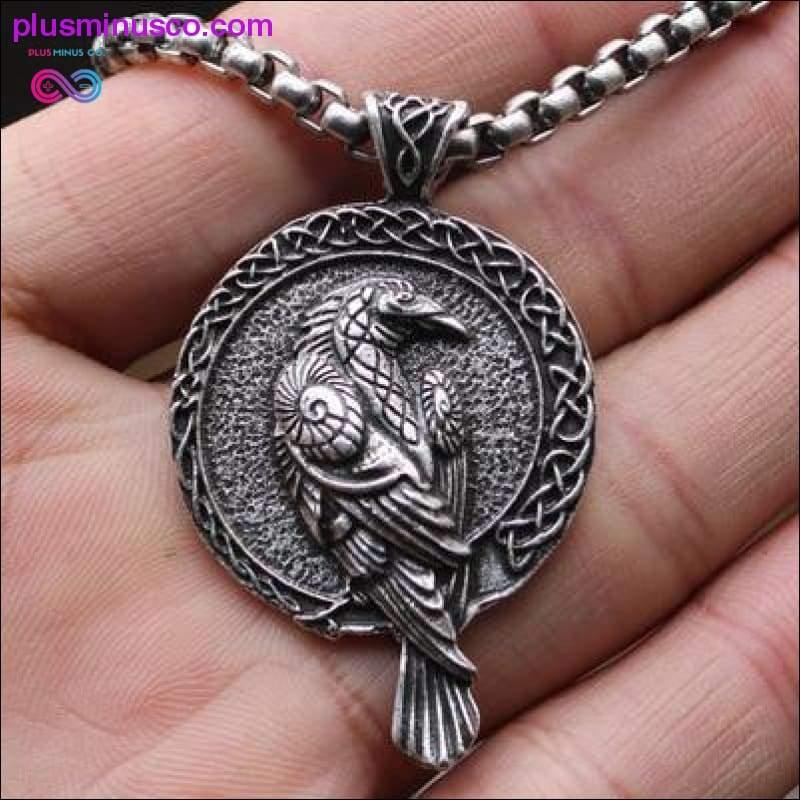 Antiquing Double sided Rune Norse Talisman Viking Raven - plusminusco.com