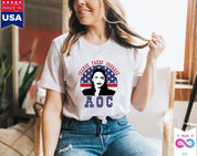 AOC Alexandria Ocasio Cortez feministlik poliitiline tsiteeritud T-särk, muutus nõuab julgust, progressiivne, tüdrukute jõud, demokraatliku partei esindaja - plusminusco.com