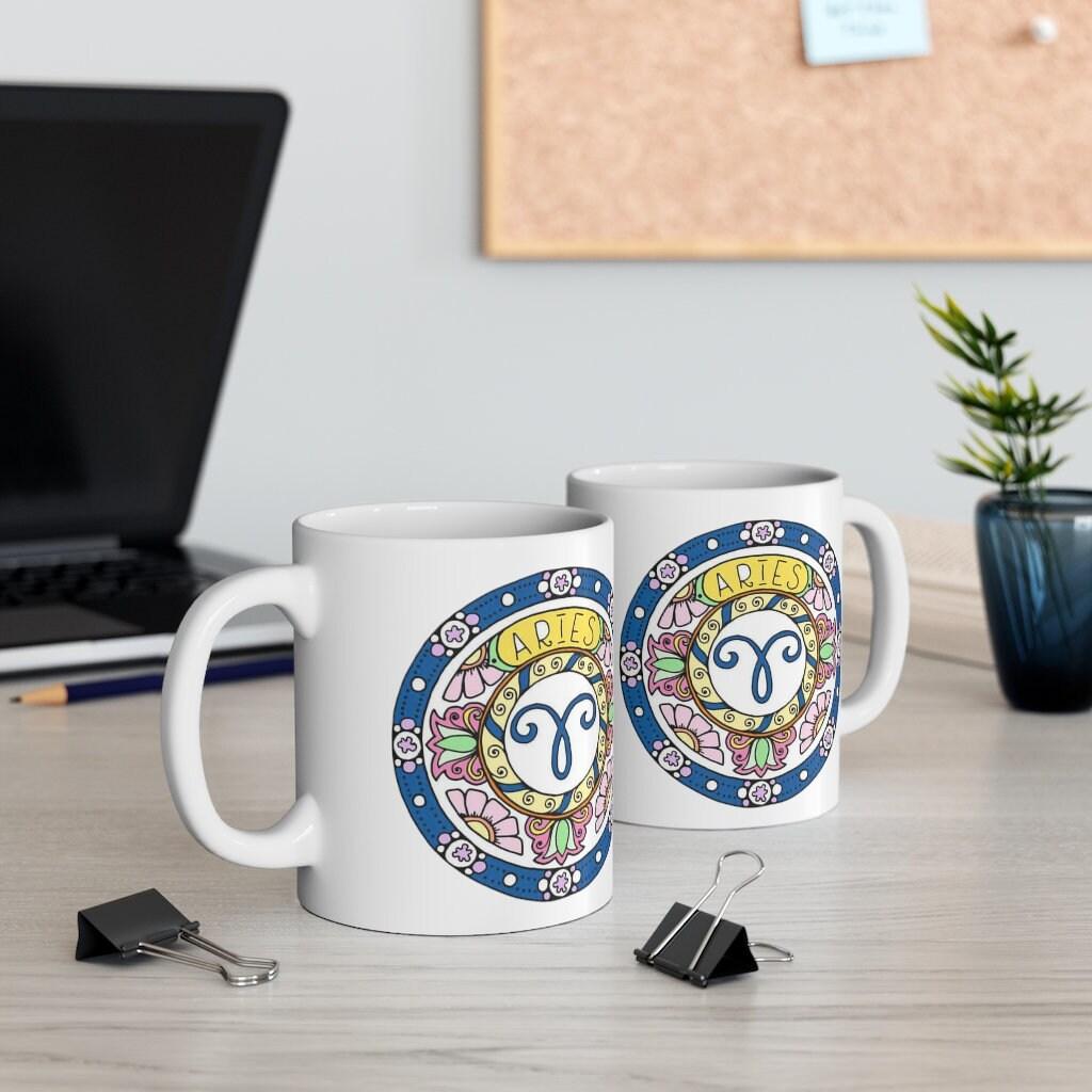Aries Zodiac Mug, Aries Mug, March 20 to April 19 born Zodiac Gift, Zodiac Sign, Horoscope Gift, Astrology Gift, Mug || Aries birthday - plusminusco.com