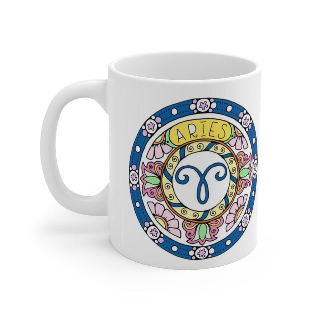 Aries Zodiac Mug, Aries Mug, March 20 to April 19 born Zodiac Gift, Zodiac Sign, Horoscope Gift, Astrology Gift, Mug || Aries birthday - plusminusco.com