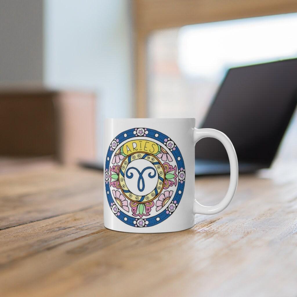 Aries Zodiac Mug, Aries Mug, March 20 to April 19 born Zodiac Gift, Zodiac Sign, Horoscope Gift, Astrology Gift, Mug || Aries birthday - plusminusco.com
