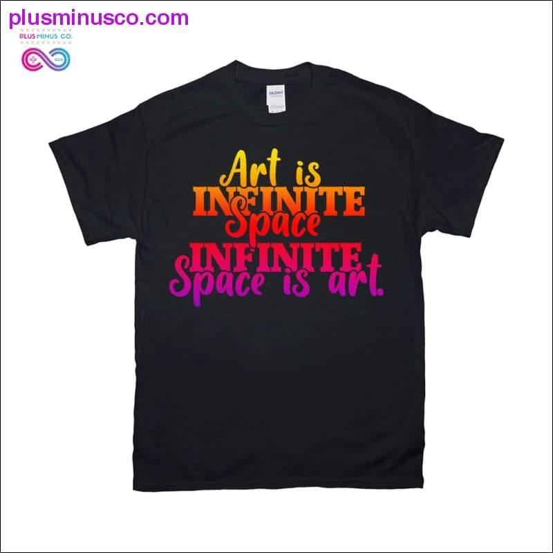 Arte é espaço infinito Espaço infinito é arte Camisetas pretas - plusminusco.com
