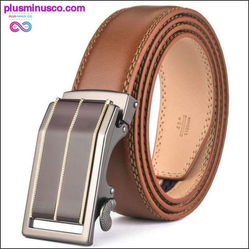 حزام جلد طبيعي بإبزيم تلقائي عالي الجودة للرجال - plusminusco.com