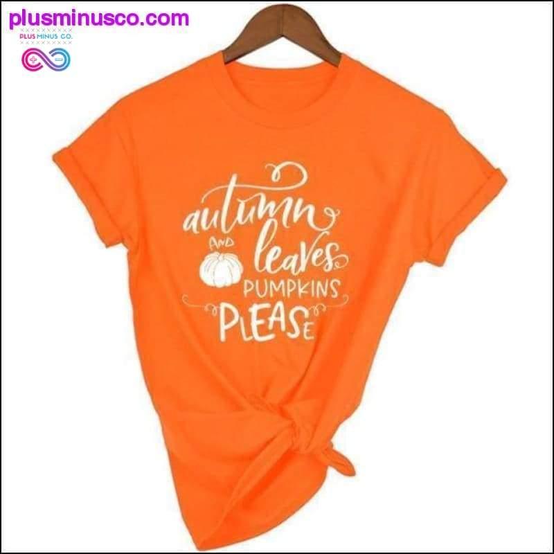 Autumn Leaves värillinen T-paita || PlusMinusco.com - plusminusco.com