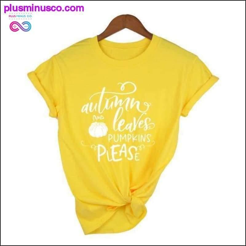 Sügislehtede värviline T-särk || PlusMinusco.com – plusminusco.com
