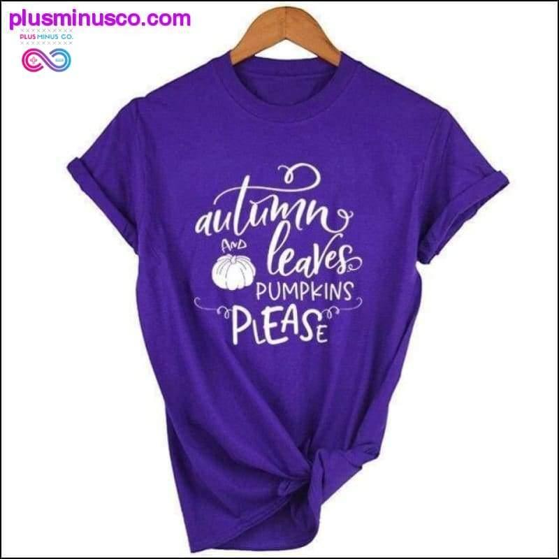 T-shirt colorata con foglie autunnali || PlusMinusco.com - plusminusco.com