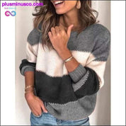 Otoño Invierno suéter suelto con estampado de leopardo jersey para mujer - plusminusco.com