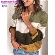 Otoño Invierno suéter suelto con estampado de leopardo jersey para mujer - plusminusco.com