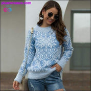 Rudens ziemas džemperis sieviešu ikdienas retro kašmira Ziemassvētki - plusminusco.com