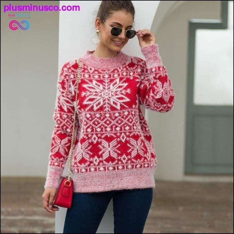 Осінньо-зимовий светр жіночий повсякденний ретро кашемір Різдво - plusminusco.com