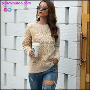 Есен зимен пуловер дамски ежедневен ретро кашмирен коледен - plusminusco.com