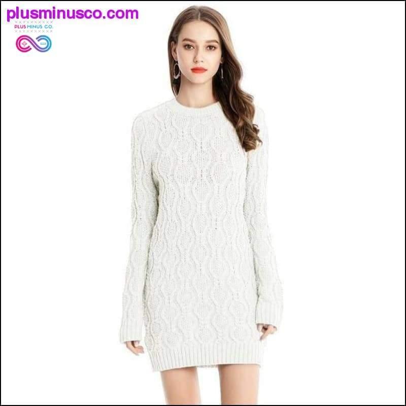 Autumn Winter Thick Warm Sweater Dress Women Sexy O-neck - plusminusco.com