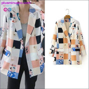 Autumn winter women fashion print blazer female long sleeve - plusminusco.com