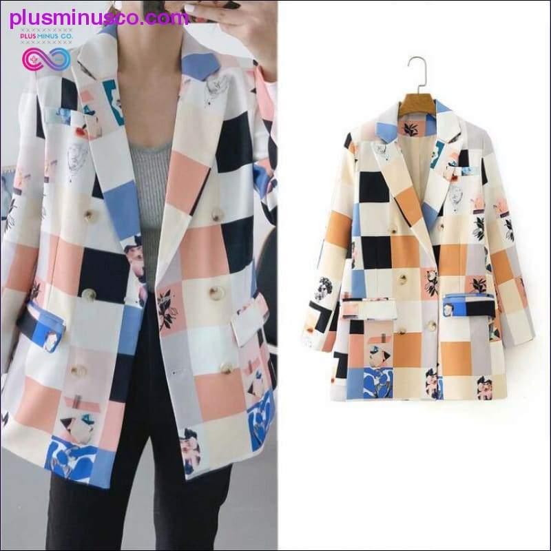 Autumn winter women fashion print blazer female long sleeve - plusminusco.com