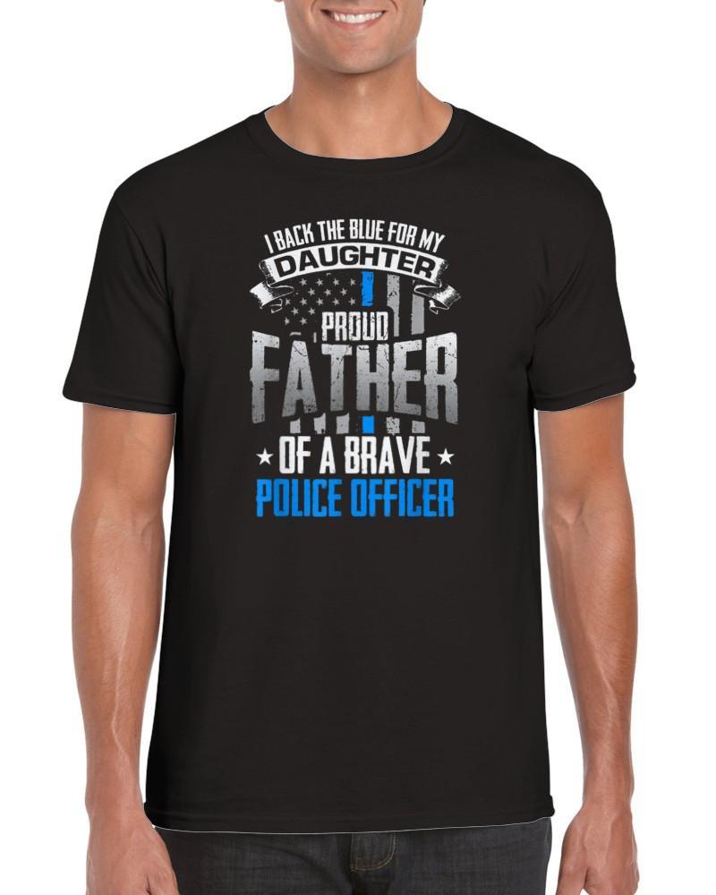 Back The Blue For My Daughter Proud Father of Police Officer T-Shirt - plusminusco.com