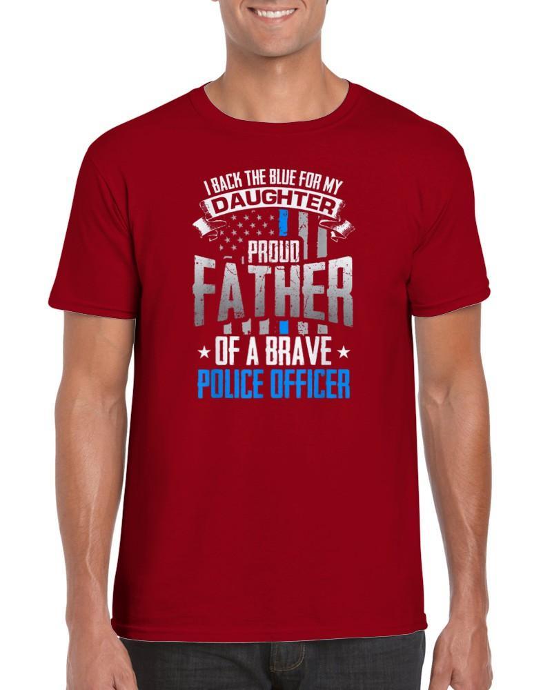Back The Blue For My Daughter Proud Father of Police Officer T-Shirt - plusminusco.com