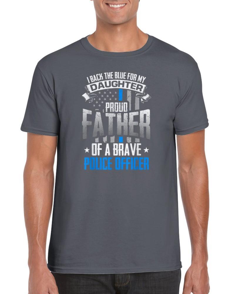 Back The Blue For My Daughter Proud Father of Police Officer T-Shirt - plusminusco.com