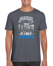 Camiseta Back The Blue For My Daughter Orgulhoso Pai do Policial - plusminusco.com