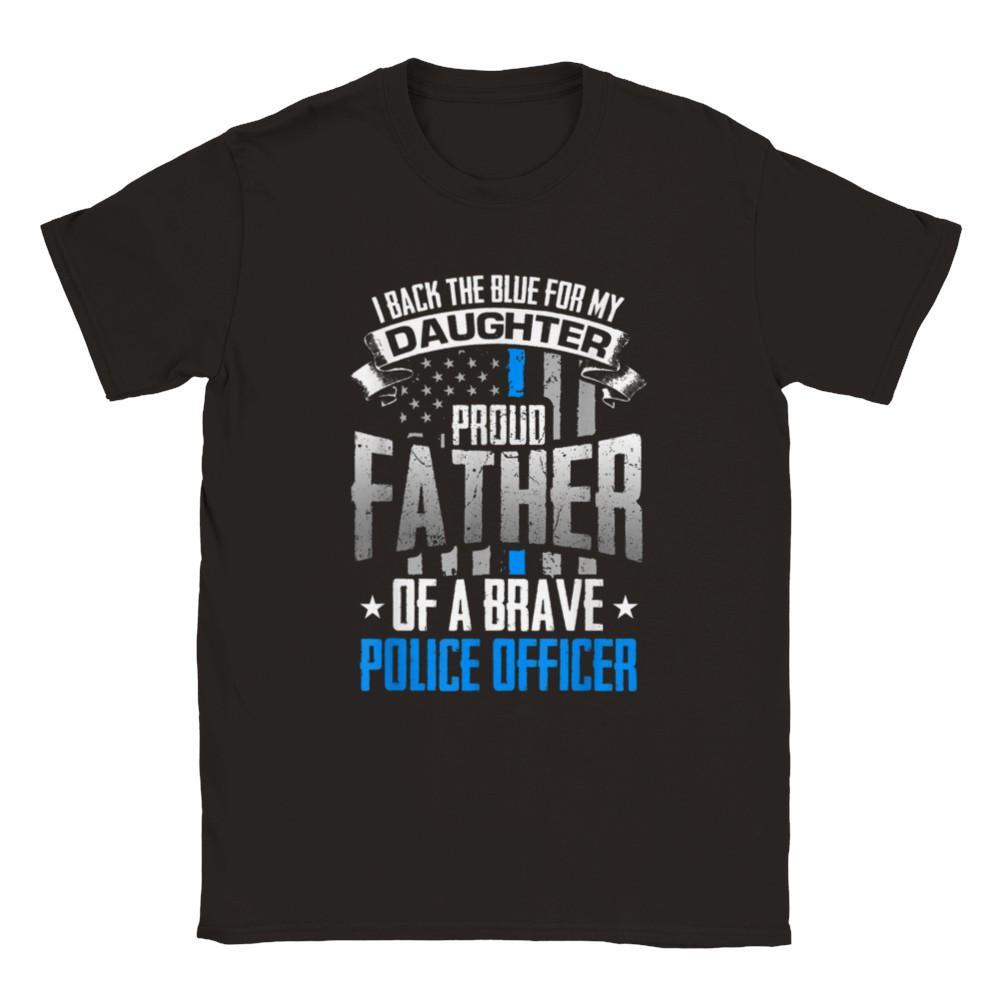 Back The Blue For My Daughter Proud Father of Police Officer T-Shirt - plusminusco.com