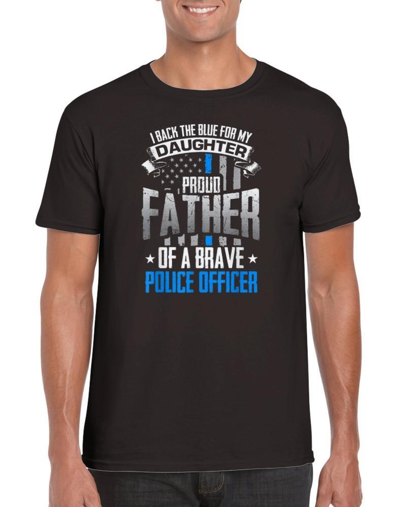 Back The Blue For My Daughter Proud Father of Police Officer T-Shirt - plusminusco.com