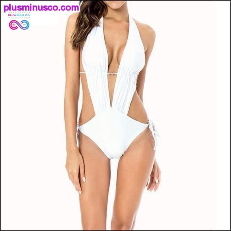Jednodílné sexy tanga plavky bez zad - plusminusco.com