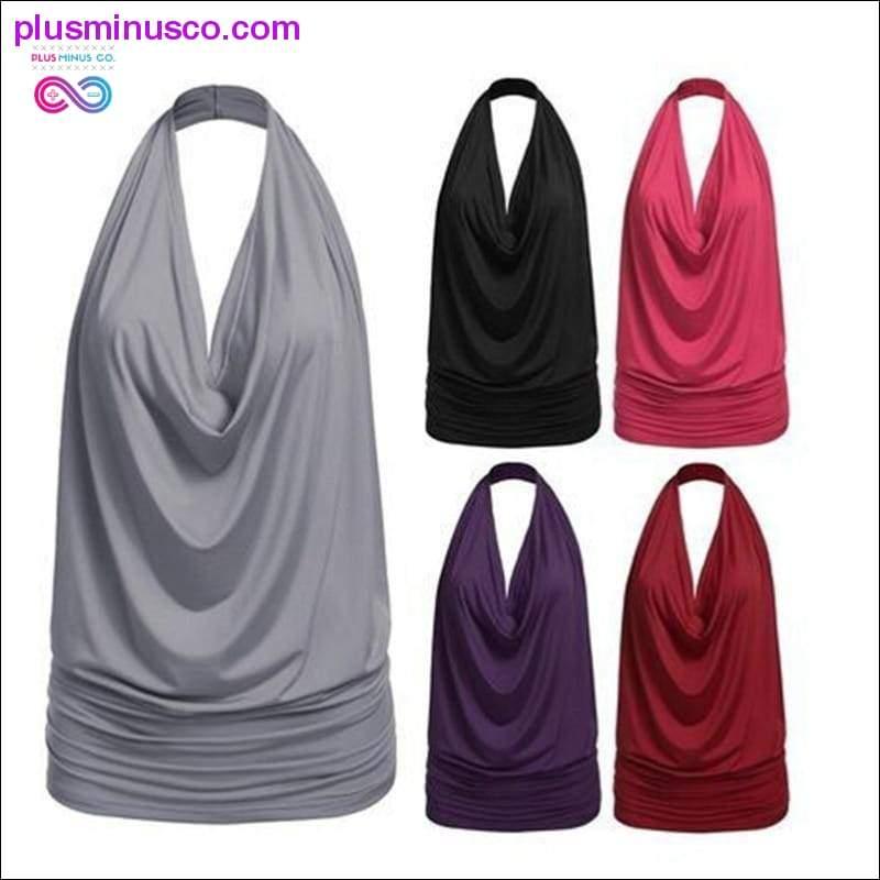Backless Tops Sexy Sleeveless Hanging Neck T Blouse For - plusminusco.com