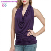 Backless Tops Sexy Sleeveless Hanging Neck T Blouse For - plusminusco.com
