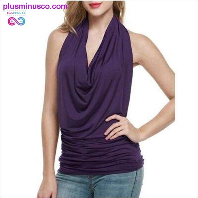 Backless Tops Sexy Sleeveless Hanging Neck T Blouse For - plusminusco.com
