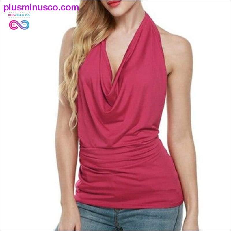 Backless Tops Sexy Sleeveless Hanging Neck T Blouse For - plusminusco.com