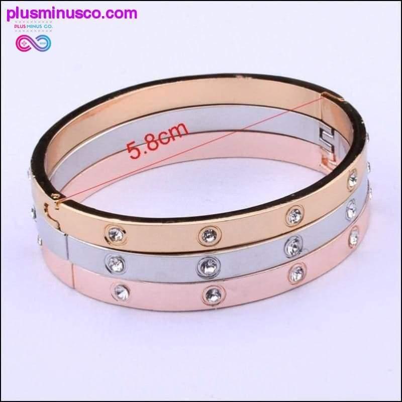 Bangles For Women Gold Rose Gold Silver Color Rhinestone - plusminusco.com