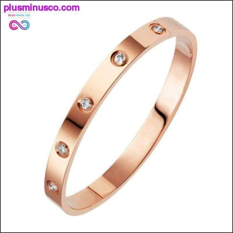 Bangles For Women Gold Rose Gold Silver Color Rhinestone - plusminusco.com