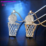 Basketball- und Basketball-Halskette, Gold-Silber-Stahlkettenanhänger – plusminusco.com
