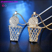 Basketball And Hoop Necklace Gold Silver Steel Chain Pendant - plusminusco.com