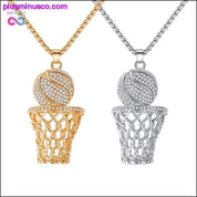 Basketball And Hoop Necklace Gold Silver Steel Chain Pendant - plusminusco.com