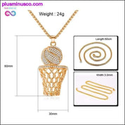 Basketball And Hoop Necklace Gold Silver Steel Chain Pendant - plusminusco.com